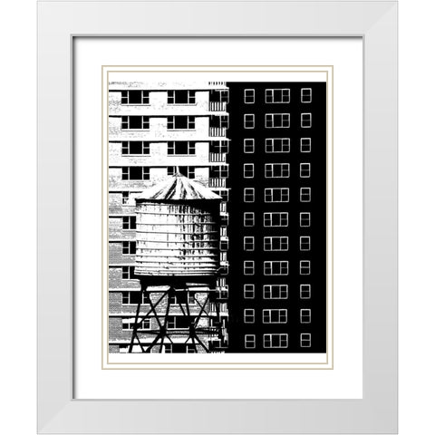 NYC in Pure B and W XVII White Modern Wood Framed Art Print with Double Matting by Pica, Jeff