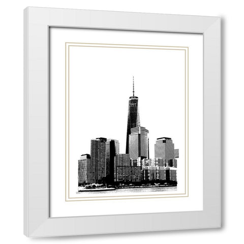 NYC in Pure B and W XIX White Modern Wood Framed Art Print with Double Matting by Pica, Jeff