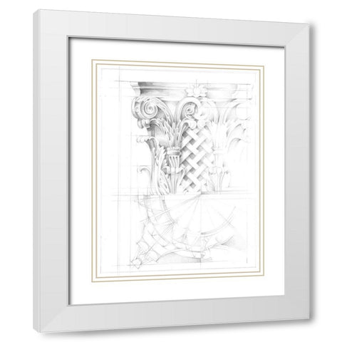 Capital Schematic II White Modern Wood Framed Art Print with Double Matting by Harper, Ethan