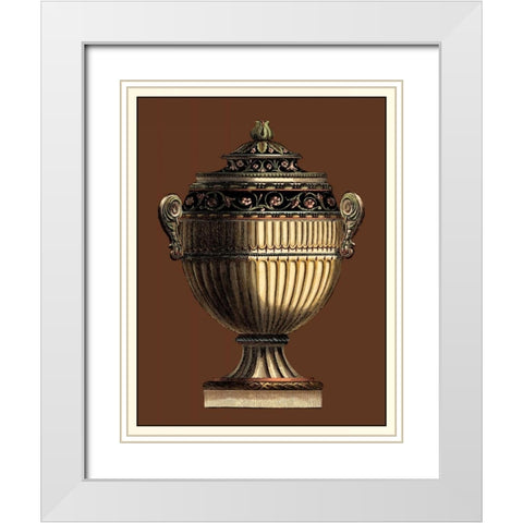 Imperial Urns I White Modern Wood Framed Art Print with Double Matting by Vision Studio