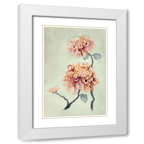 Chrysanthemum Beauty I White Modern Wood Framed Art Print with Double Matting by Chabot, Natasha