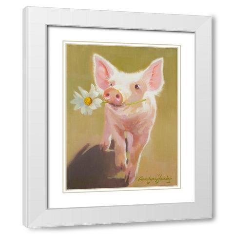 Life as a Pig IV White Modern Wood Framed Art Print with Double Matting by Hawley, Carolyne
