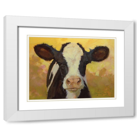 Farm Pals III White Modern Wood Framed Art Print with Double Matting by Hawley, Carolyne