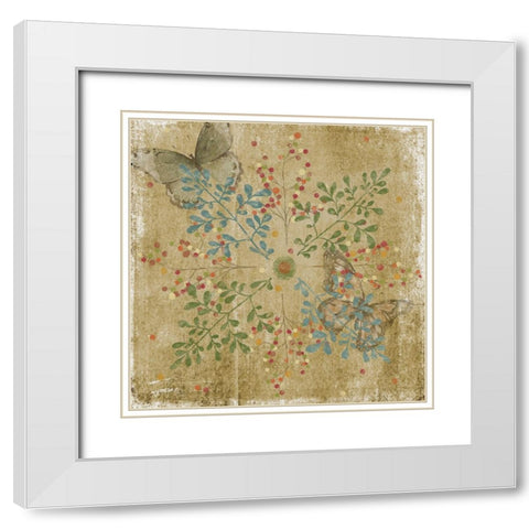Nature Tile I White Modern Wood Framed Art Print with Double Matting by Reynolds, Jade