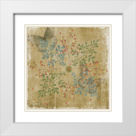 Nature Tile I White Modern Wood Framed Art Print with Double Matting by Reynolds, Jade