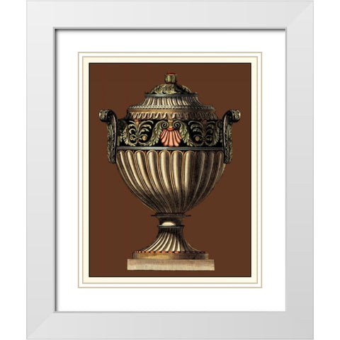 Imperial Urns III White Modern Wood Framed Art Print with Double Matting by Vision Studio