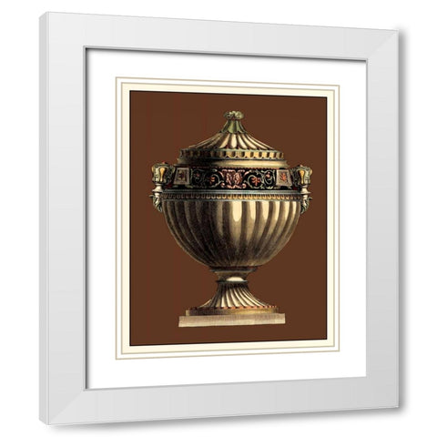 Imperial Urns IV White Modern Wood Framed Art Print with Double Matting by Vision Studio