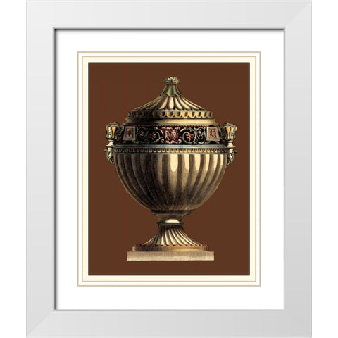 Imperial Urns IV White Modern Wood Framed Art Print with Double Matting by Vision Studio