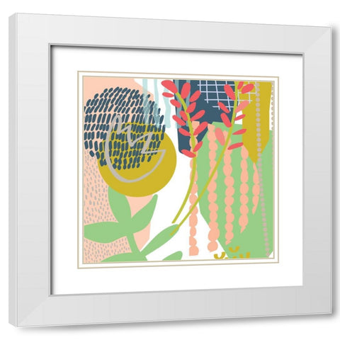 Swizzle I White Modern Wood Framed Art Print with Double Matting by Zarris, Chariklia