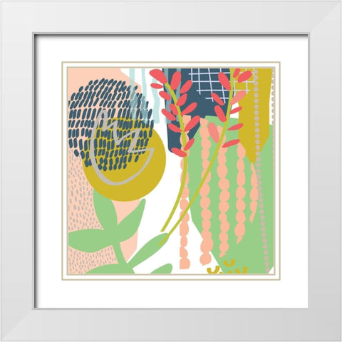 Swizzle I White Modern Wood Framed Art Print with Double Matting by Zarris, Chariklia