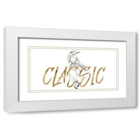 Gilded Fashion Figures II White Modern Wood Framed Art Print with Double Matting by Popp, Grace