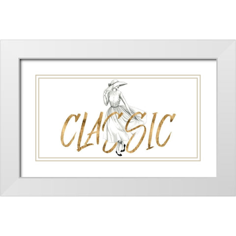Gilded Fashion Figures II White Modern Wood Framed Art Print with Double Matting by Popp, Grace