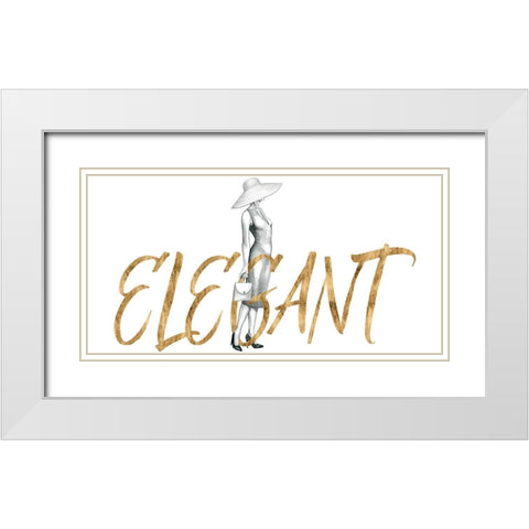 Gilded Fashion Figures III White Modern Wood Framed Art Print with Double Matting by Popp, Grace