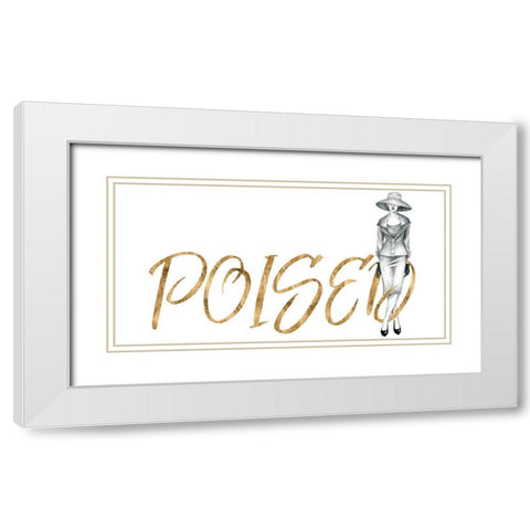 Gilded Fashion Figures IV White Modern Wood Framed Art Print with Double Matting by Popp, Grace