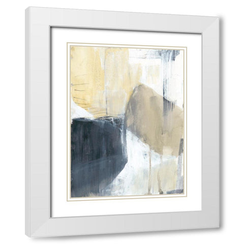 Neutral Divide I White Modern Wood Framed Art Print with Double Matting by Goldberger, Jennifer