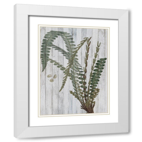 Rustic Greenery IV White Modern Wood Framed Art Print with Double Matting by Studio W