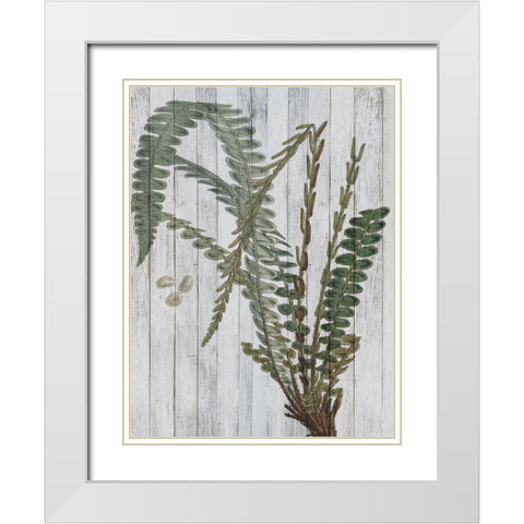 Rustic Greenery IV White Modern Wood Framed Art Print with Double Matting by Studio W