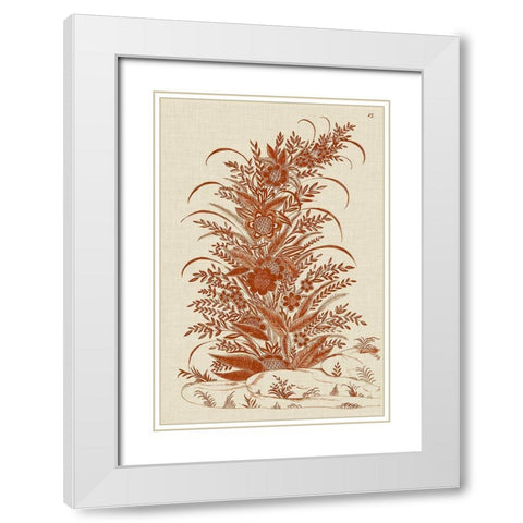 Ornamental Floral White Modern Wood Framed Art Print with Double Matting by Vision Studio