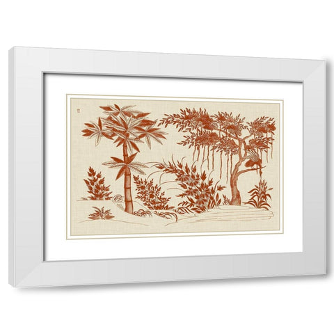 Ornamental Trees White Modern Wood Framed Art Print with Double Matting by Vision Studio