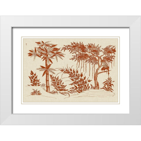 Ornamental Trees White Modern Wood Framed Art Print with Double Matting by Vision Studio