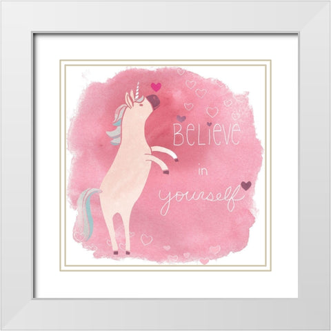 Magic Unicorn Squad I White Modern Wood Framed Art Print with Double Matting by Vess, June Erica