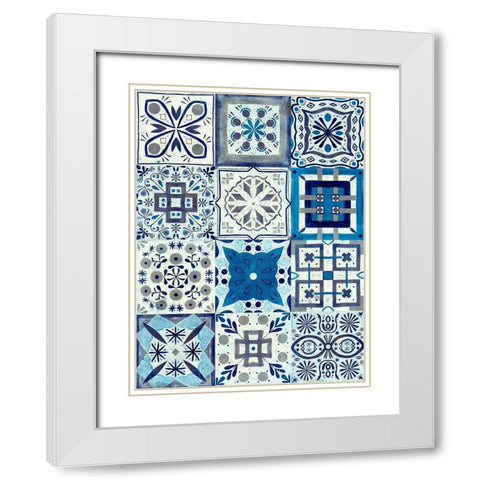 Kaleidoscope Tile I White Modern Wood Framed Art Print with Double Matting by Borges, Victoria