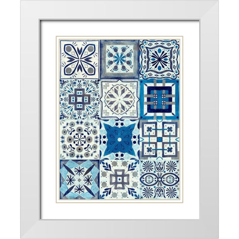 Kaleidoscope Tile I White Modern Wood Framed Art Print with Double Matting by Borges, Victoria