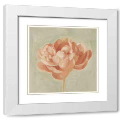 Spring Peony I White Modern Wood Framed Art Print with Double Matting by Scarvey, Emma