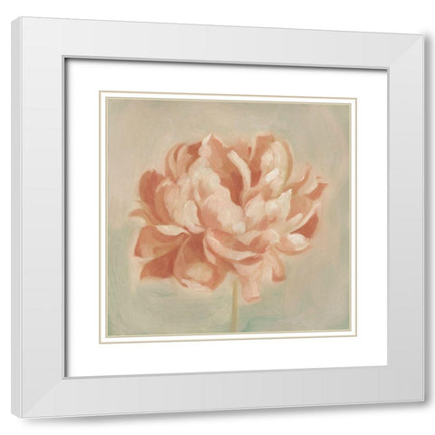Spring Peony II White Modern Wood Framed Art Print with Double Matting by Scarvey, Emma
