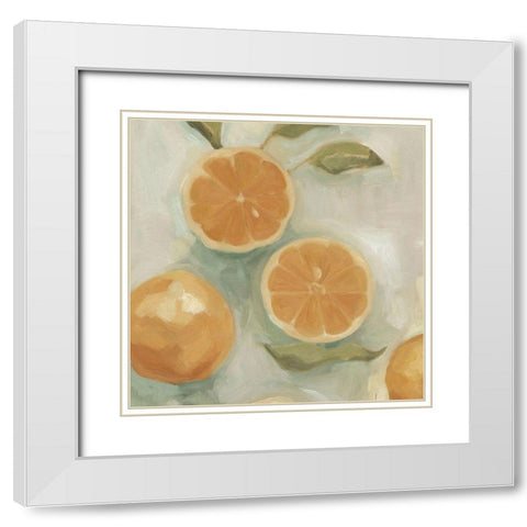 Citrus Study in Oil I White Modern Wood Framed Art Print with Double Matting by Scarvey, Emma