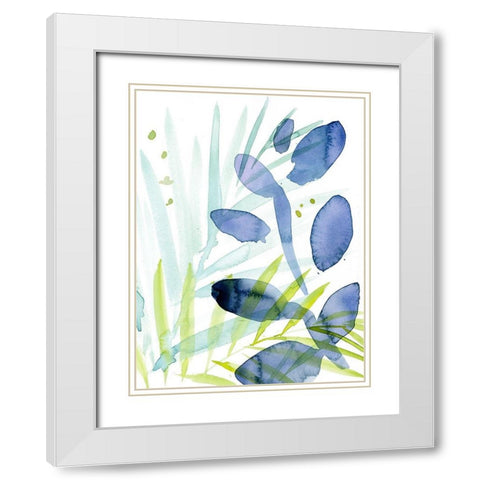 Queen Palms I White Modern Wood Framed Art Print with Double Matting by Parker, Jennifer Paxton