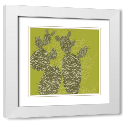 Opuntia I White Modern Wood Framed Art Print with Double Matting by Zarris, Chariklia