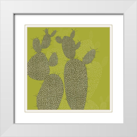 Opuntia I White Modern Wood Framed Art Print with Double Matting by Zarris, Chariklia