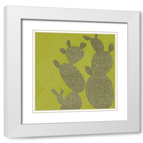 Opuntia II White Modern Wood Framed Art Print with Double Matting by Zarris, Chariklia