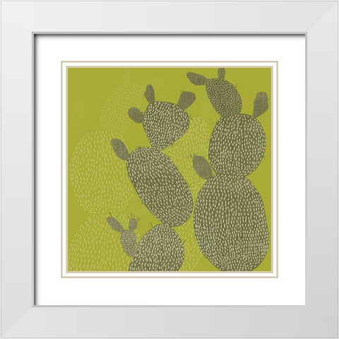 Opuntia II White Modern Wood Framed Art Print with Double Matting by Zarris, Chariklia