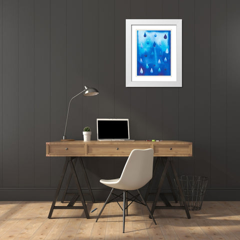 Drip Drop II White Modern Wood Framed Art Print with Double Matting by Ludwig, Alicia