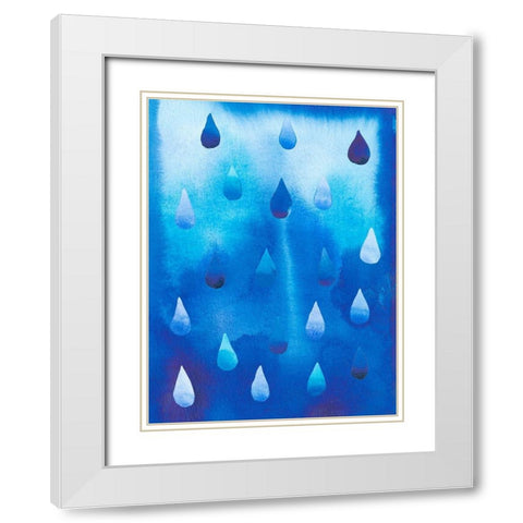 Drip Drop II White Modern Wood Framed Art Print with Double Matting by Ludwig, Alicia