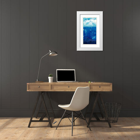 Deep Blue I White Modern Wood Framed Art Print with Double Matting by Ludwig, Alicia