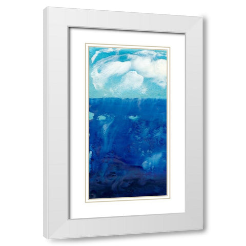 Deep Blue I White Modern Wood Framed Art Print with Double Matting by Ludwig, Alicia