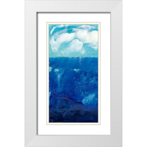 Deep Blue I White Modern Wood Framed Art Print with Double Matting by Ludwig, Alicia