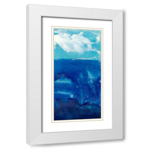 Deep Blue II White Modern Wood Framed Art Print with Double Matting by Ludwig, Alicia