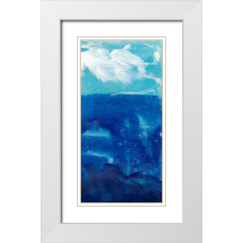 Deep Blue II White Modern Wood Framed Art Print with Double Matting by Ludwig, Alicia