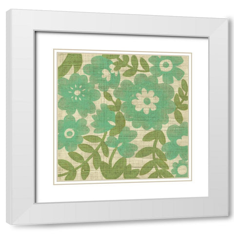 Verde Blossoms II White Modern Wood Framed Art Print with Double Matting by Zarris, Chariklia