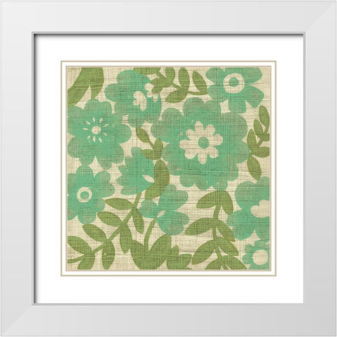 Verde Blossoms II White Modern Wood Framed Art Print with Double Matting by Zarris, Chariklia