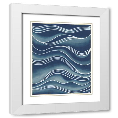 Wind and Waves I White Modern Wood Framed Art Print with Double Matting by Lam, Vanna