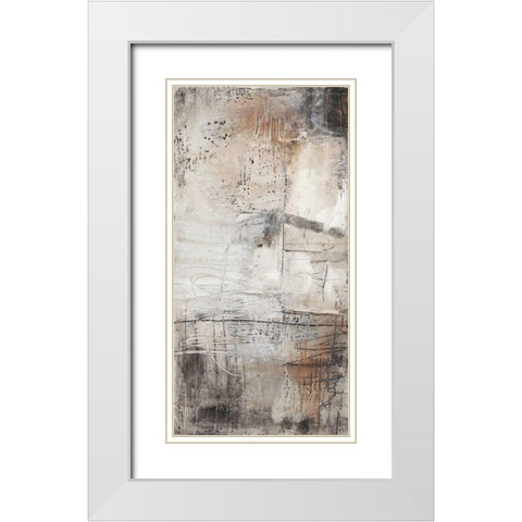 Black, White and Bronze I White Modern Wood Framed Art Print with Double Matting by Goldberger, Jennifer