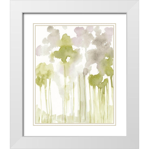 Aquarelle Forest II White Modern Wood Framed Art Print with Double Matting by Goldberger, Jennifer