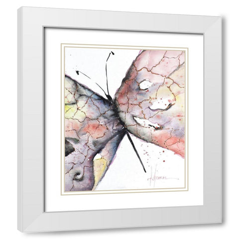 Mariposa I White Modern Wood Framed Art Print with Double Matting by Herrera, Leticia