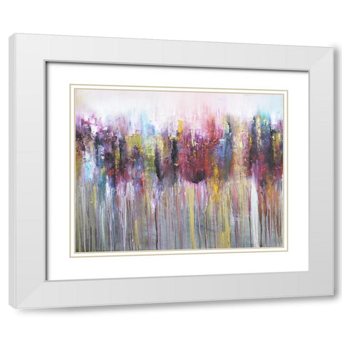 Morados I White Modern Wood Framed Art Print with Double Matting by Herrera, Leticia