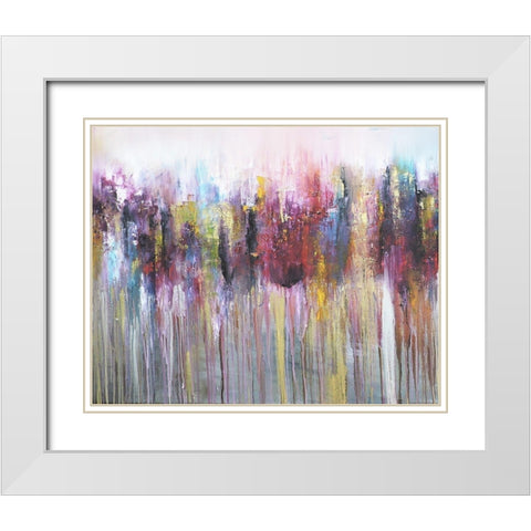 Morados I White Modern Wood Framed Art Print with Double Matting by Herrera, Leticia